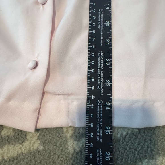 Vintage Blouse Floral Appliqué Women's Size 14 Pink Long Sleeve Button Shirt Top - Picture 8 of 9